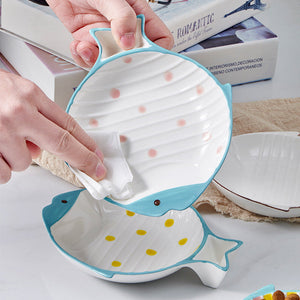 Elevate Your Pet's Dining Experience with Our Fish-Shaped Ceramic Feeding Bowl