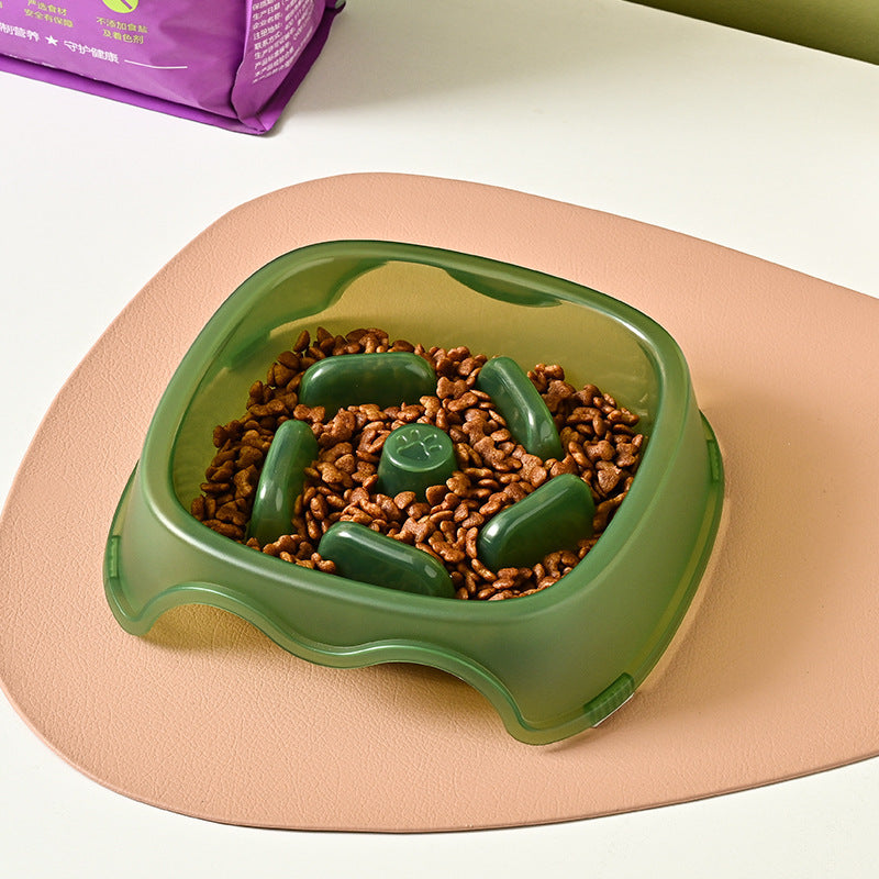 Pet Slow Anti-Choking Water Feeder Bowl Plastic Feeding Plate