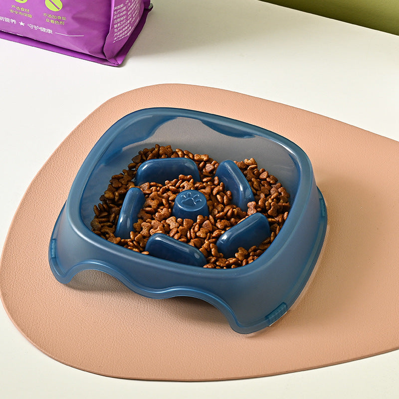 Pet Slow Anti-Choking Water Feeder Bowl Plastic Feeding Plate