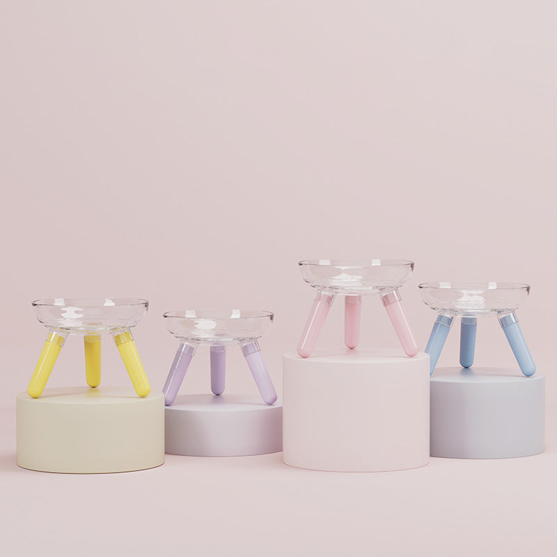 Anti-Knock Transparent Pet Feeding Bowl Water Dish