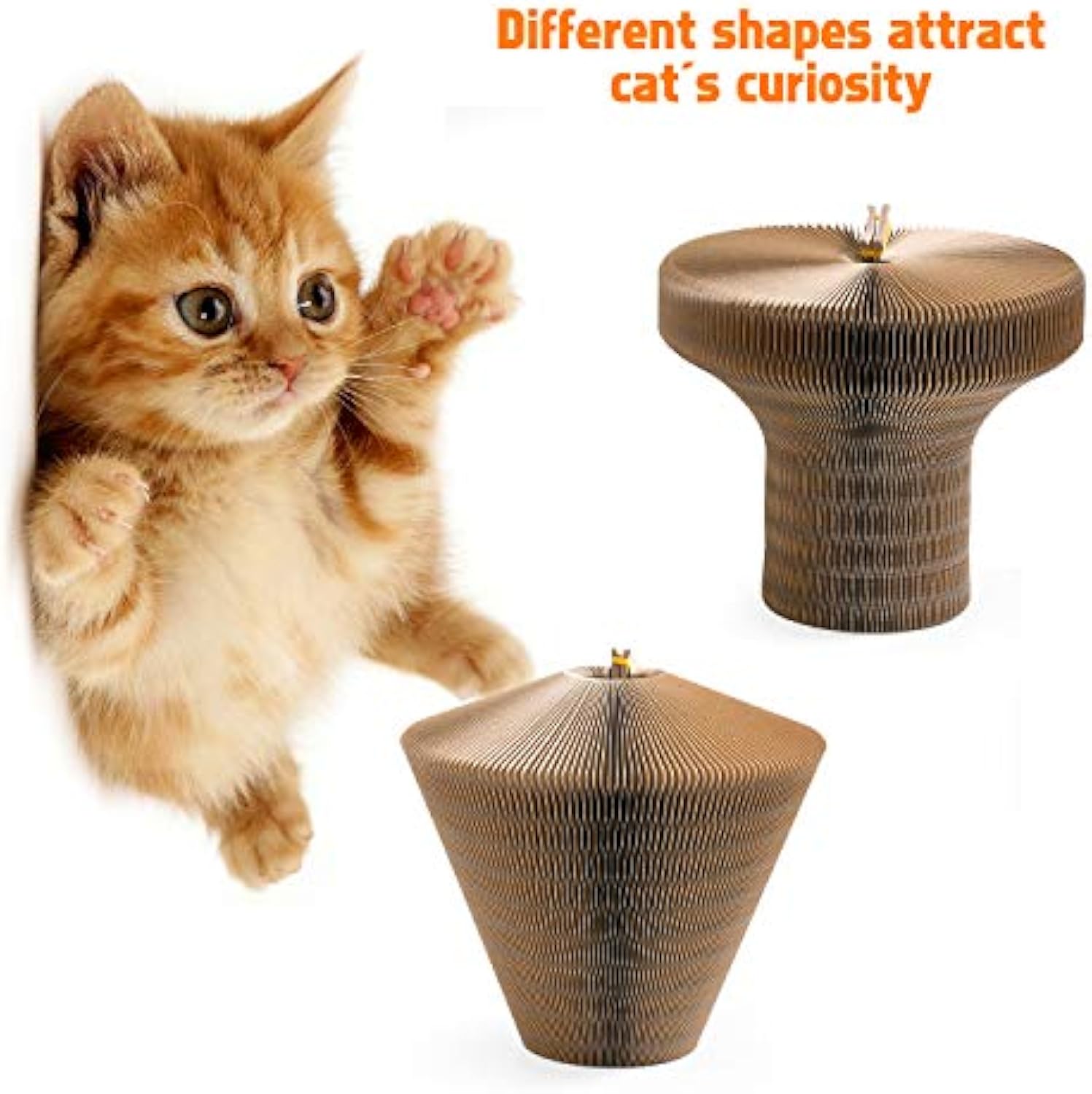 Collapsible Round Pet Scratcher Bed Cardboard Lounge Nest