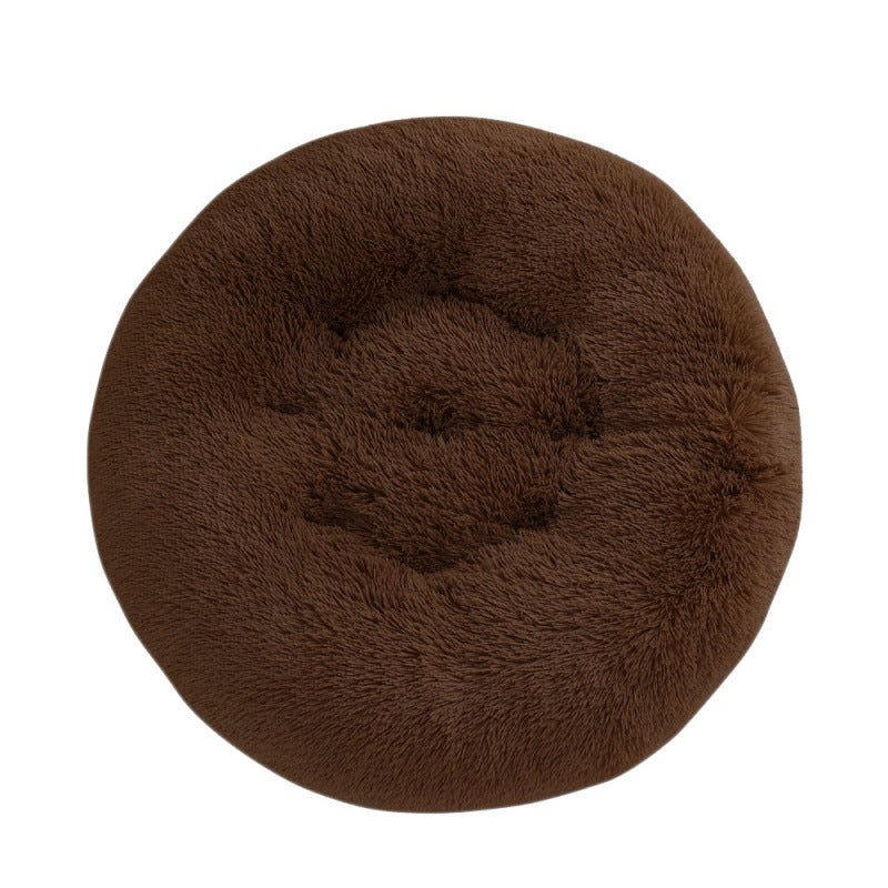 Round Plush Pet Bed Warm Comfortable Sleeping Mat