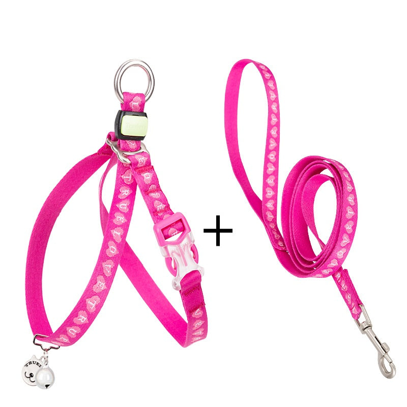 Bell Chest Strap Harness With Leash For Pets