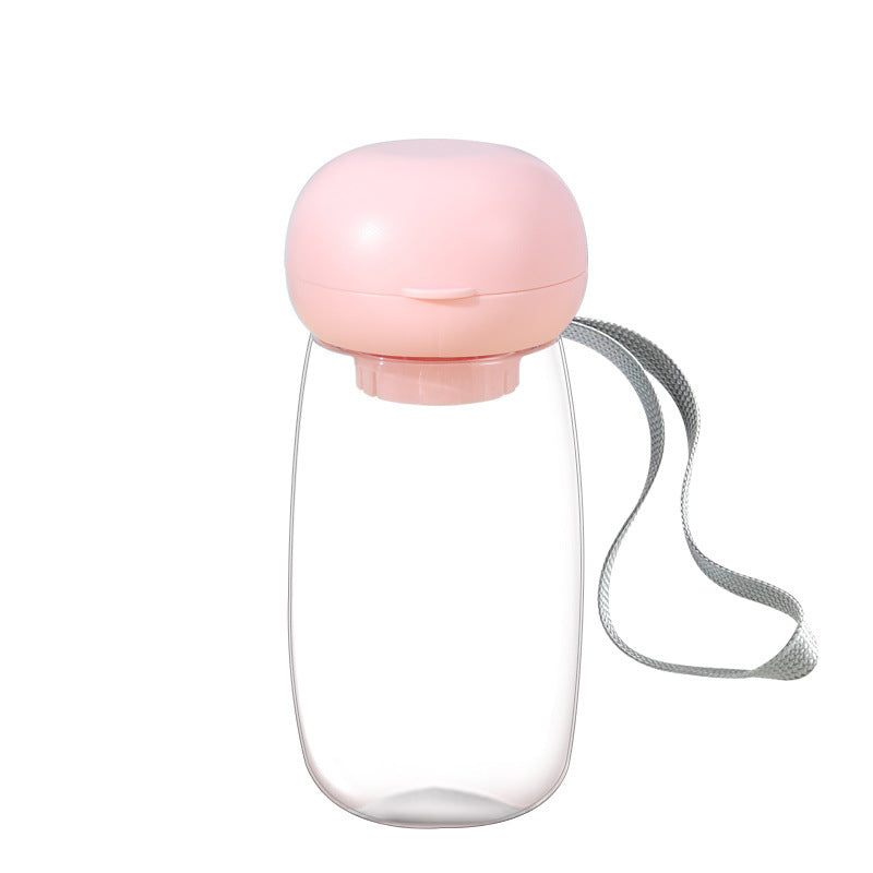 Portable Pet Water Bottle With Bowl And Lanyard For Travel