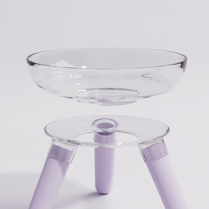 Anti-Knock Transparent Pet Feeding Bowl Water Dish