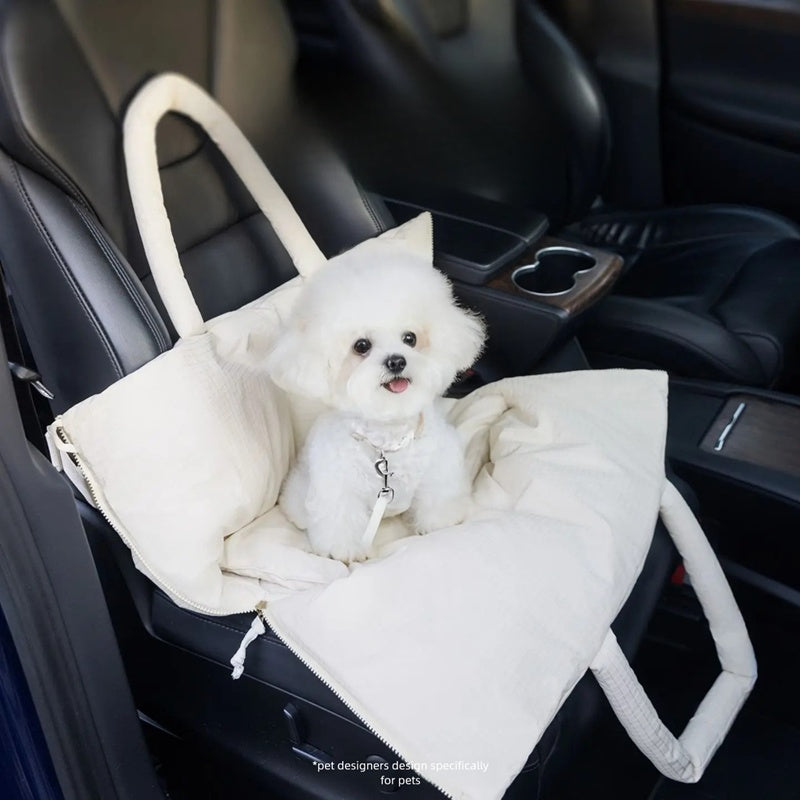 Pet Car Seat Carrier With Adjustable Safety Leash