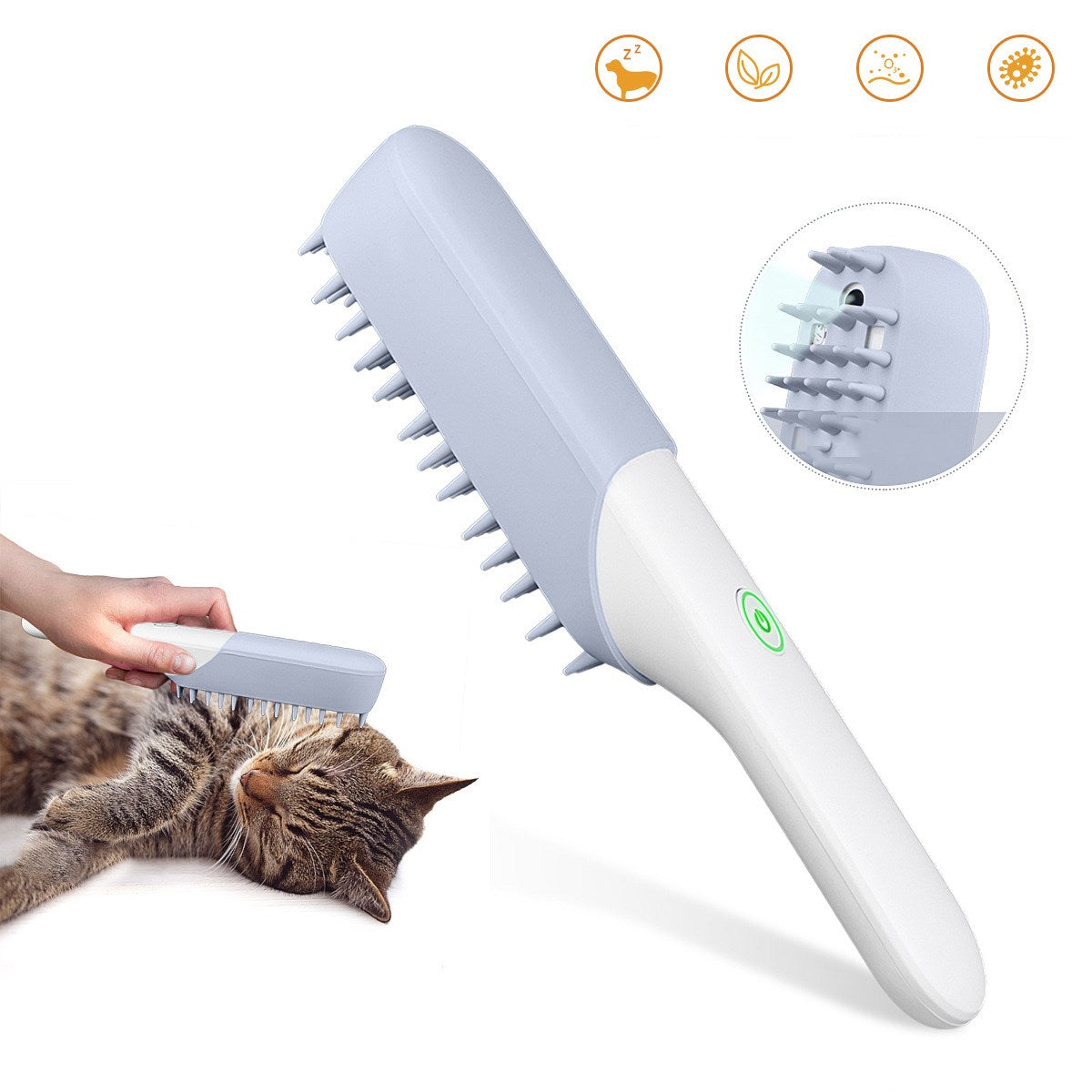 Pet Silicone Massage Brush Deodorizing Fur Removal Comb