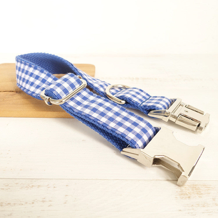 Blue Checked Leash For Pets