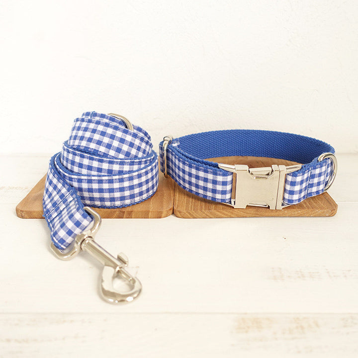 Blue Checked Leash For Pets