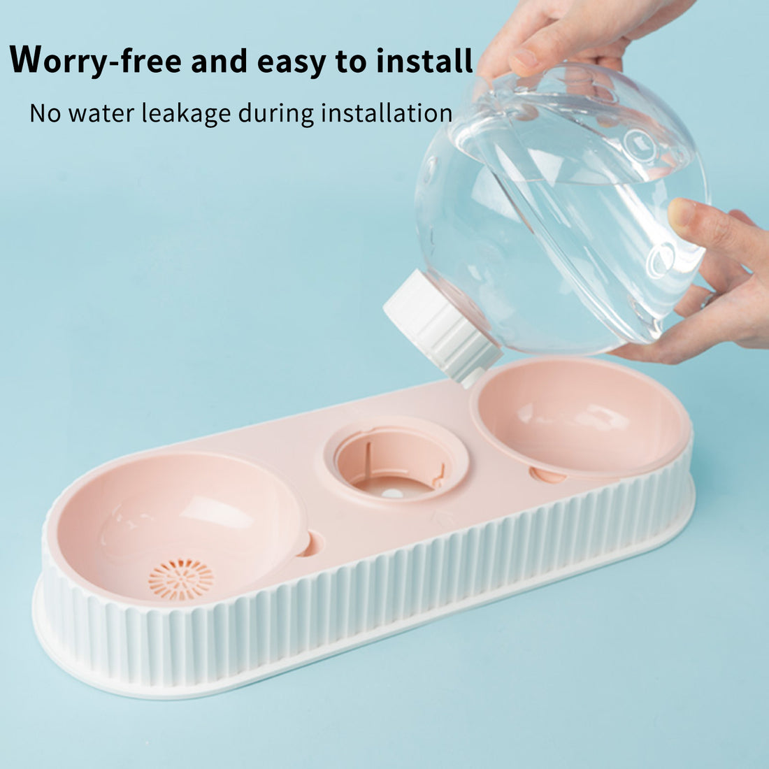 Plastic Automatic Pet Feeder And Water Bowl For Pets