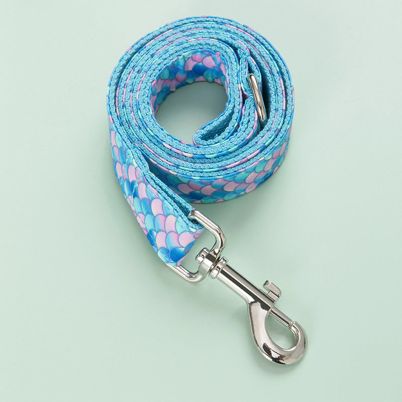 Mermaid Style Collar And Leash For Pets