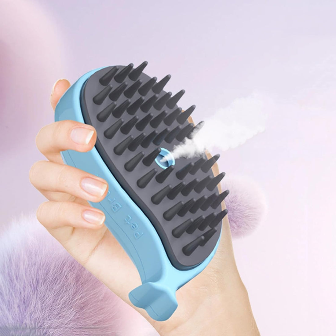 3-in-1 Whale-Shaped Pet Steam Brush For Bathing Massage