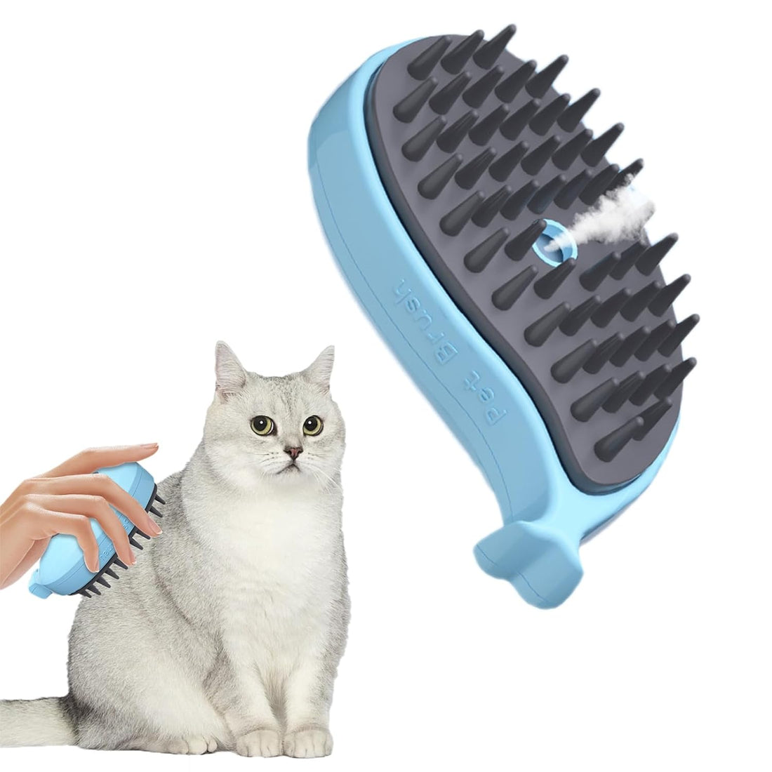 3-in-1 Whale-Shaped Pet Steam Brush For Bathing Massage