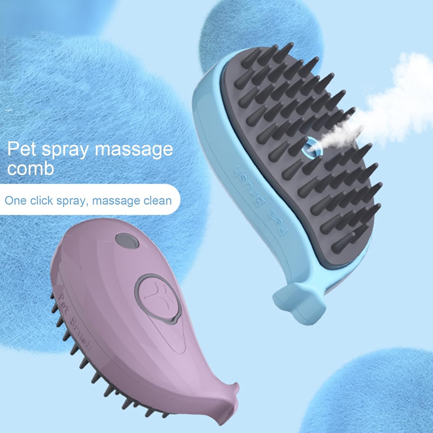 3-in-1 Whale-Shaped Pet Steam Brush For Bathing Massage