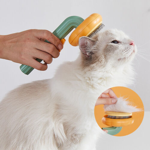 Self-Cleaning Pet Slicker Brush Removes Loose Hair Mats