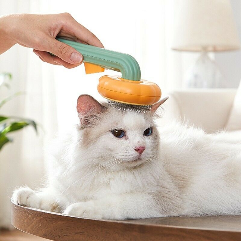 Self-Cleaning Pet Slicker Brush Removes Loose Hair Mats