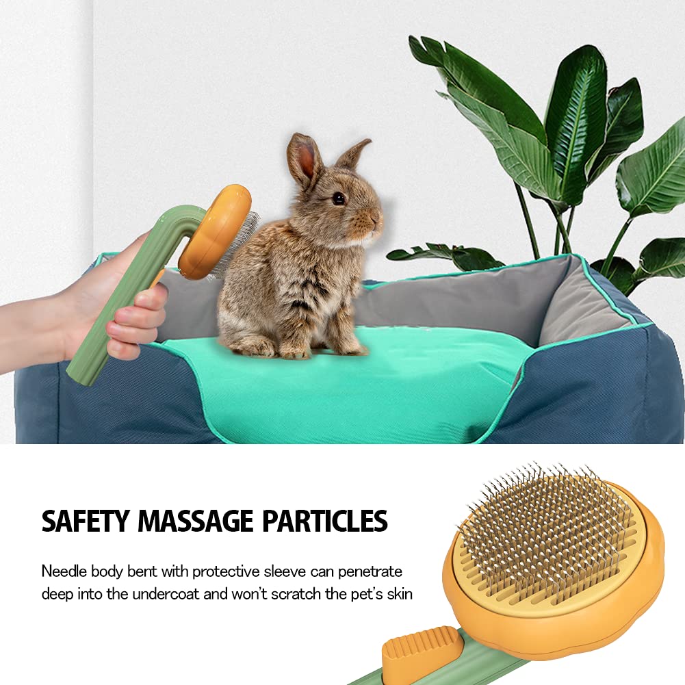 Self-Cleaning Pet Slicker Brush Removes Loose Hair Mats