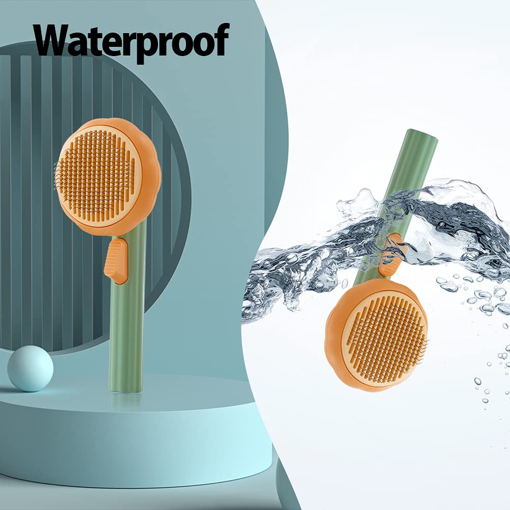 Self-Cleaning Pet Slicker Brush Removes Loose Hair Mats