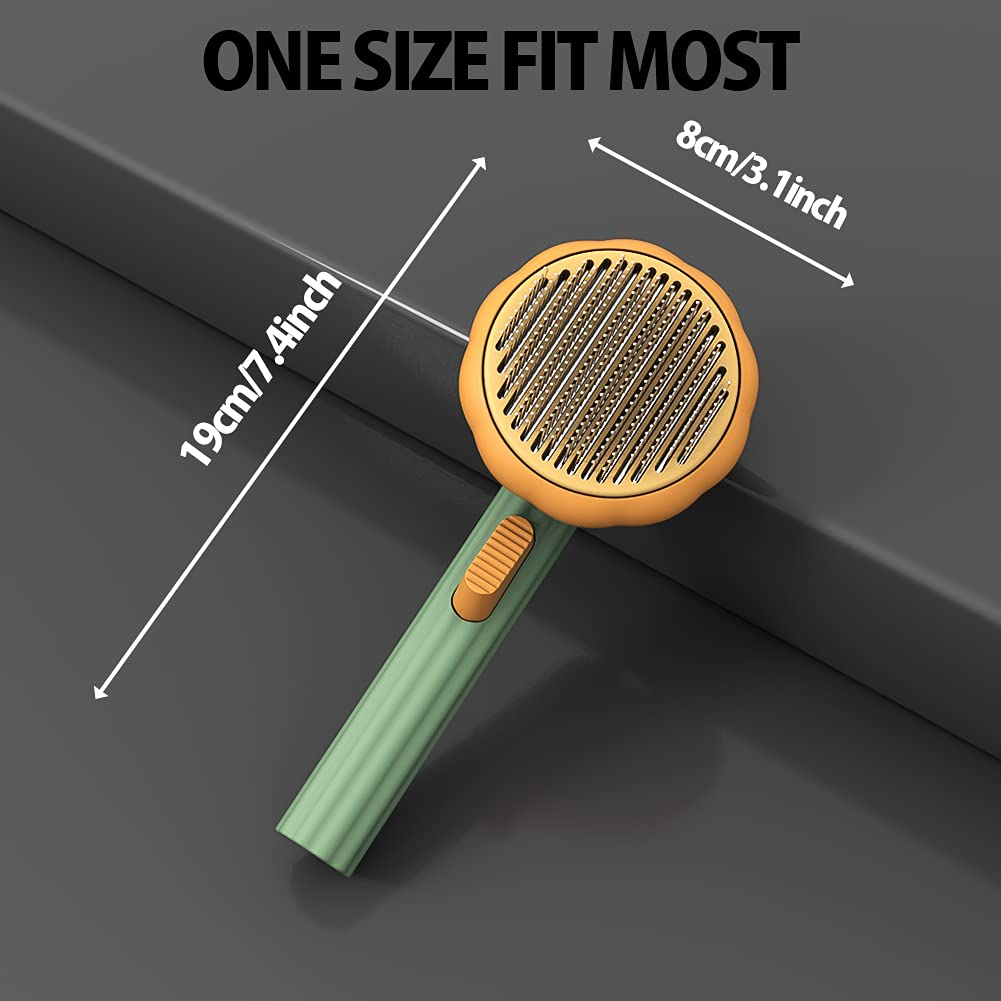 Self-Cleaning Pet Slicker Brush Removes Loose Hair Mats