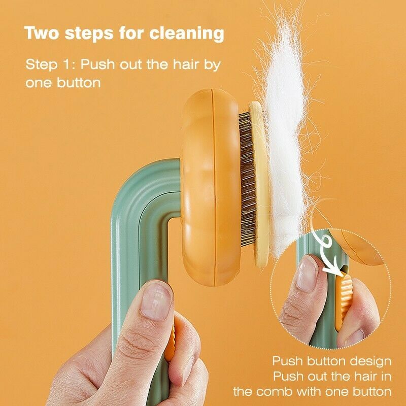 Self-Cleaning Pet Slicker Brush Removes Loose Hair Mats