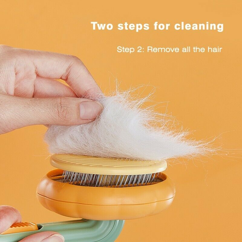 Self-Cleaning Pet Slicker Brush Removes Loose Hair Mats