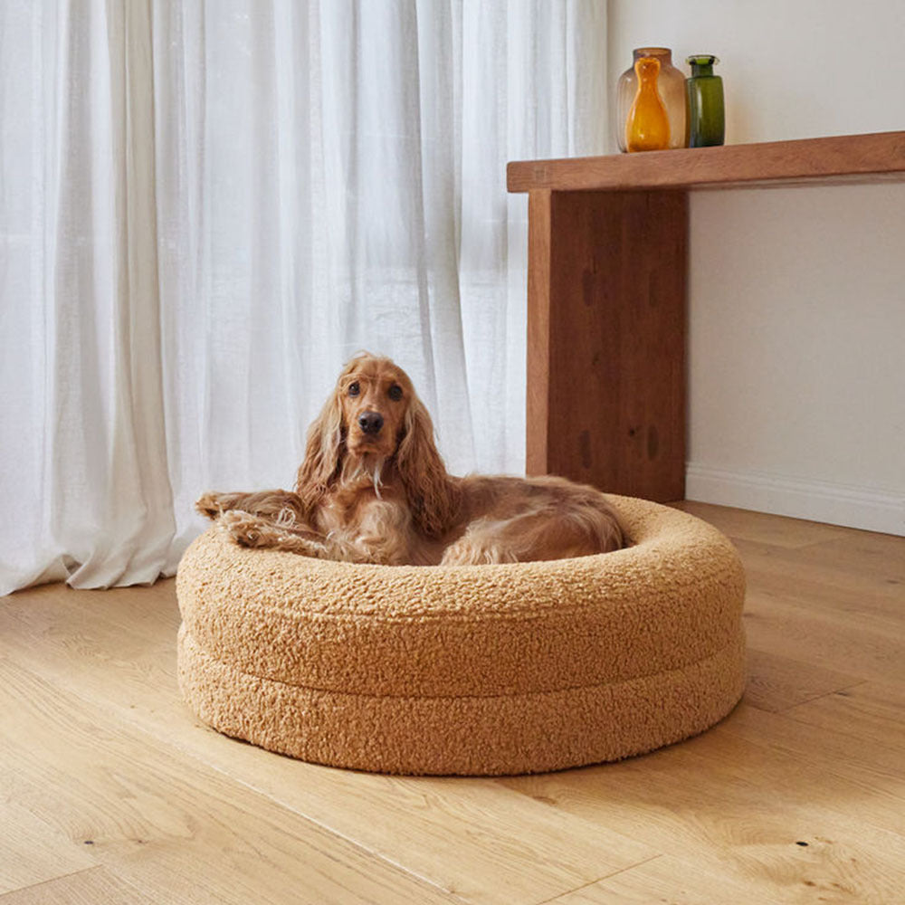 Solid Color Round Pet Bed Comfortable Indoor Nest