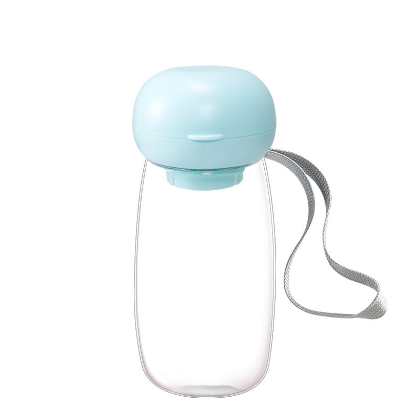 Portable Pet Water Bottle With Bowl And Lanyard For Travel