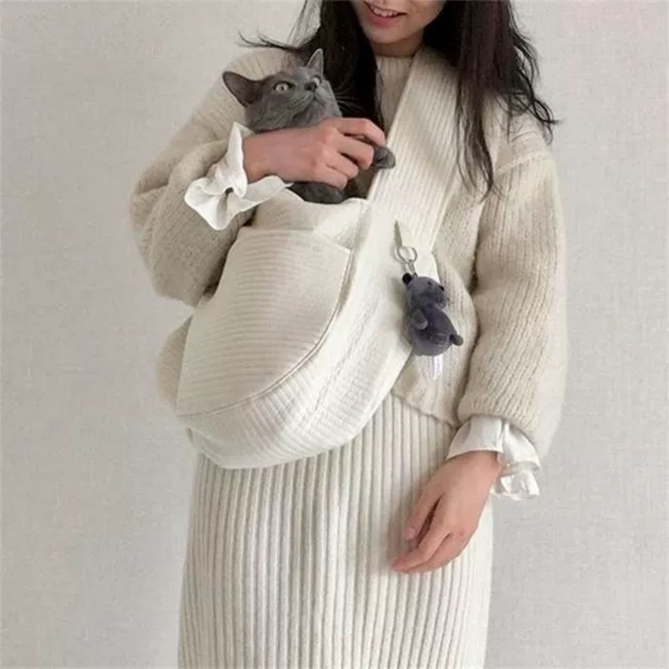 Handmade Pet Carrier Bag Canvas Shoulder Tote For Travel