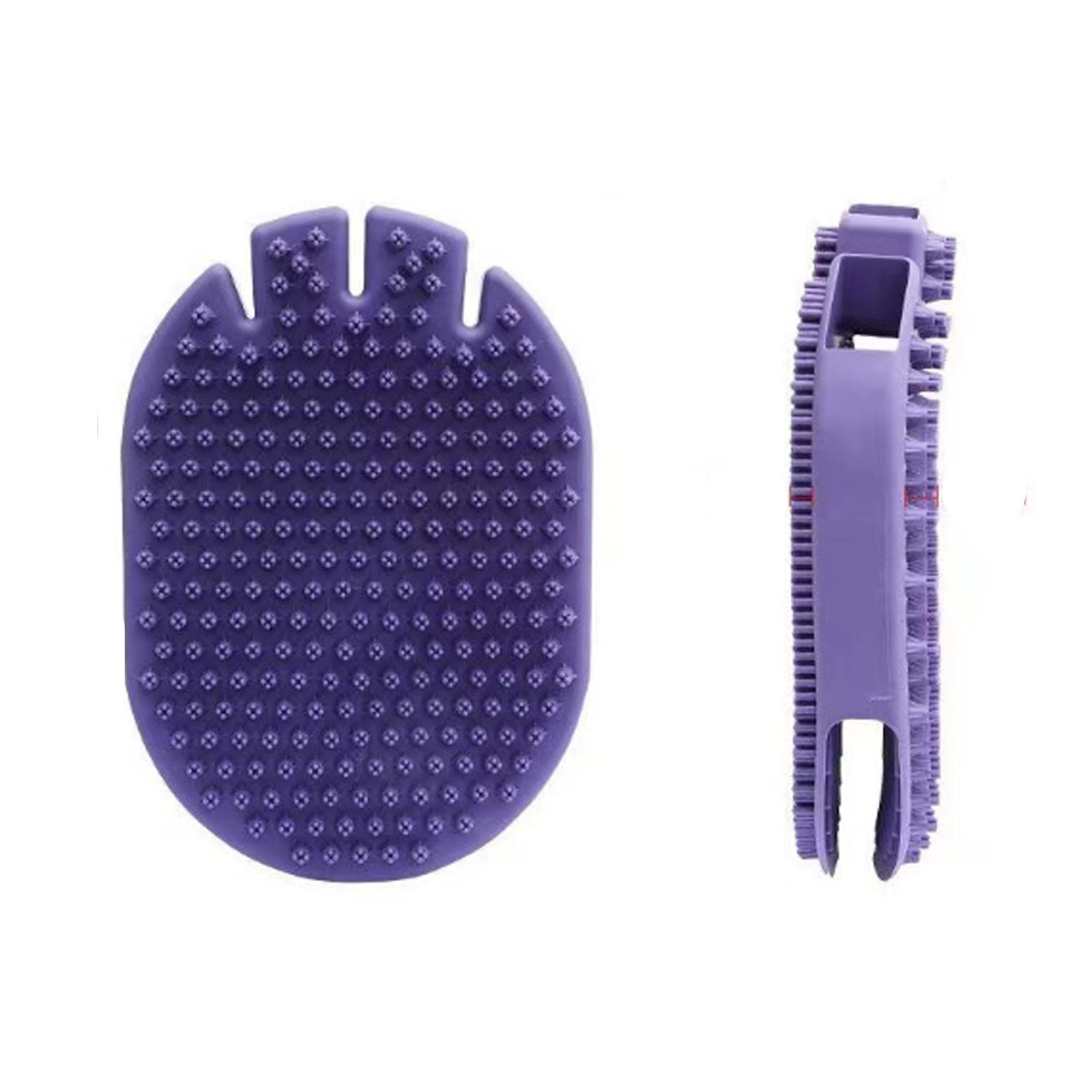 Dual-Sided Pet Shampoo Brush Soft Bristle Grooming Tool