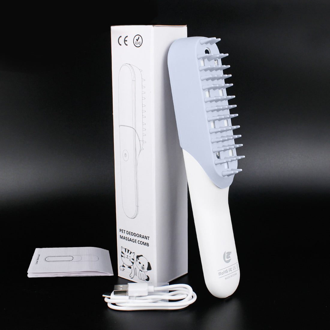 Pet Silicone Massage Brush Deodorizing Fur Removal Comb