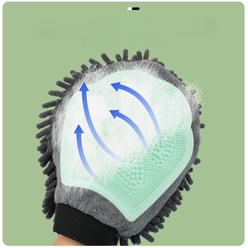 Pet 2-in-1 Bathing Grooming Glove Brush Massage Tool