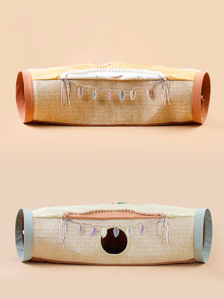 Red Pet Litter Roll Toy With Drilling Hole Design