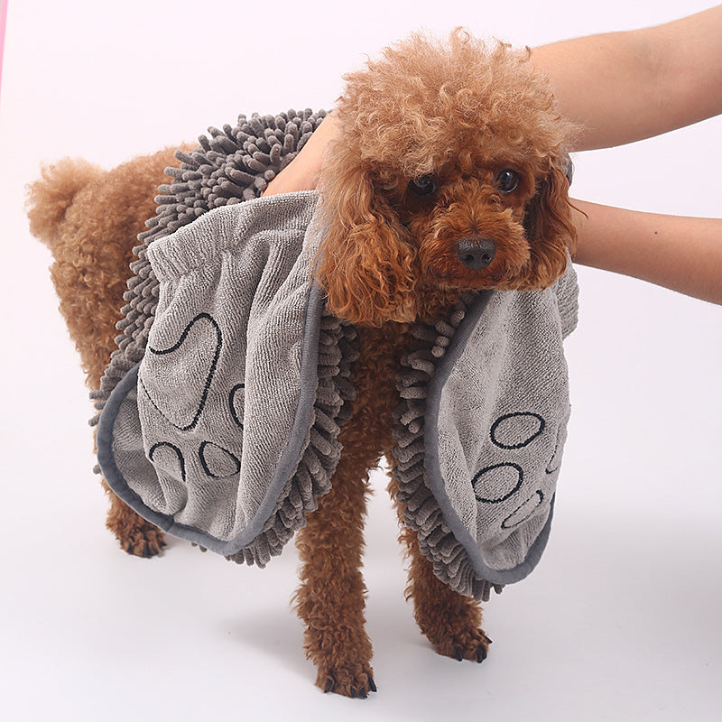 Chenille Pet Bath Towel For Quick Drying