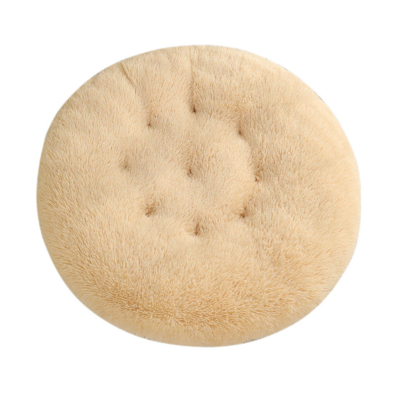Round Plush Pet Bed Warm Comfortable Sleeping Mat