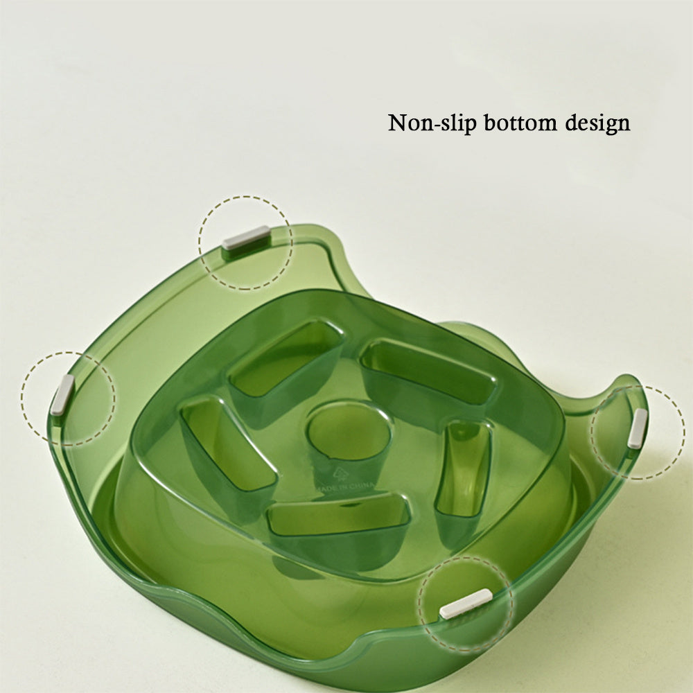 Pet Slow Anti-Choking Water Feeder Bowl Plastic Feeding Plate