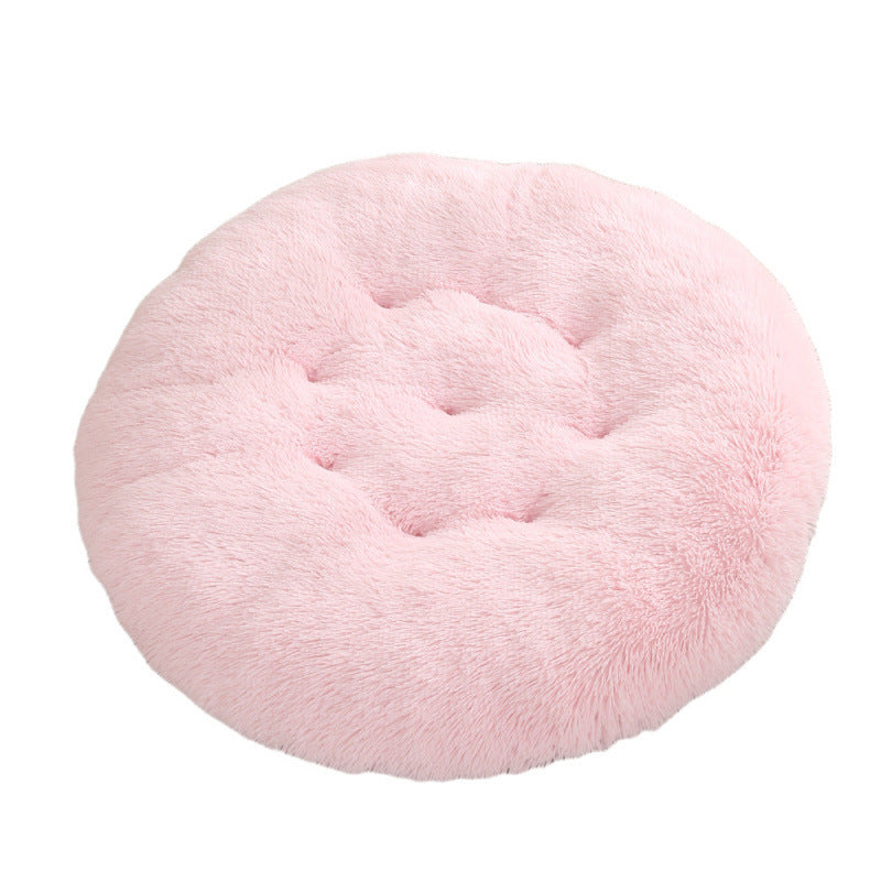 Round Plush Pet Bed Warm Comfortable Sleeping Mat
