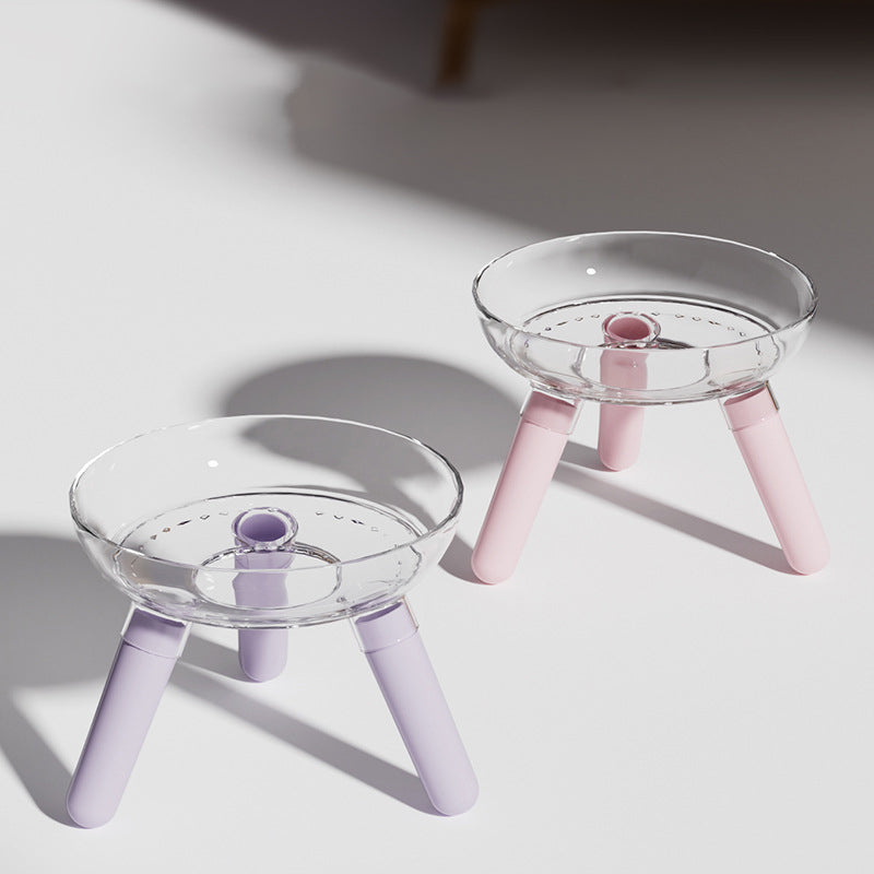 Anti-Knock Transparent Pet Feeding Bowl Water Dish