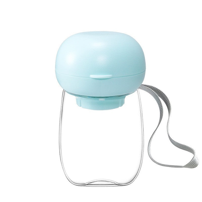 Portable Pet Water Bottle With Bowl And Lanyard For Travel