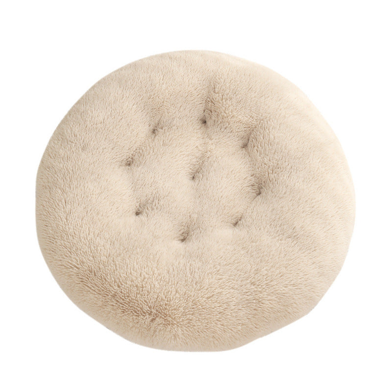 Round Plush Pet Bed Warm Comfortable Sleeping Mat