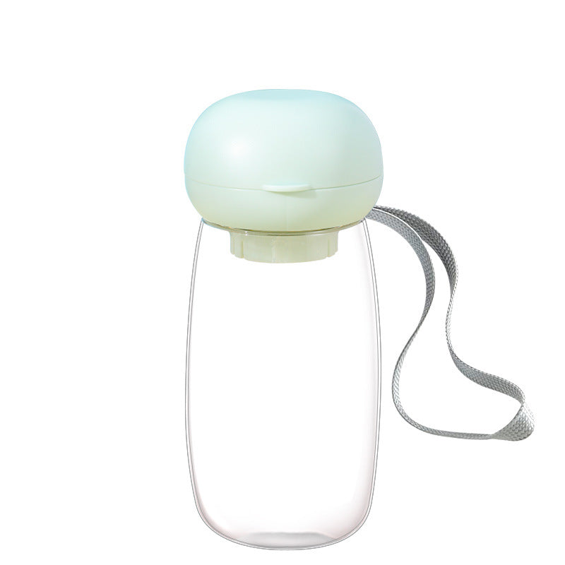 Portable Pet Water Bottle With Bowl And Lanyard For Travel