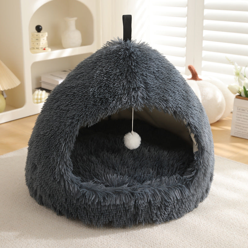 Plush Winter Pet Bed Soft Warm Nest