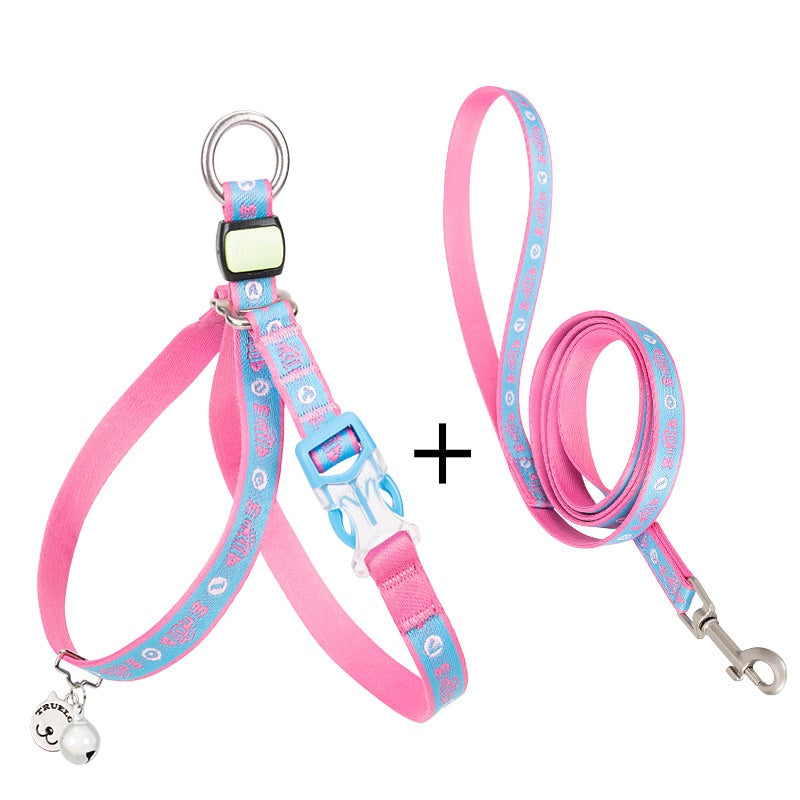 Bell Chest Strap Harness With Leash For Pets