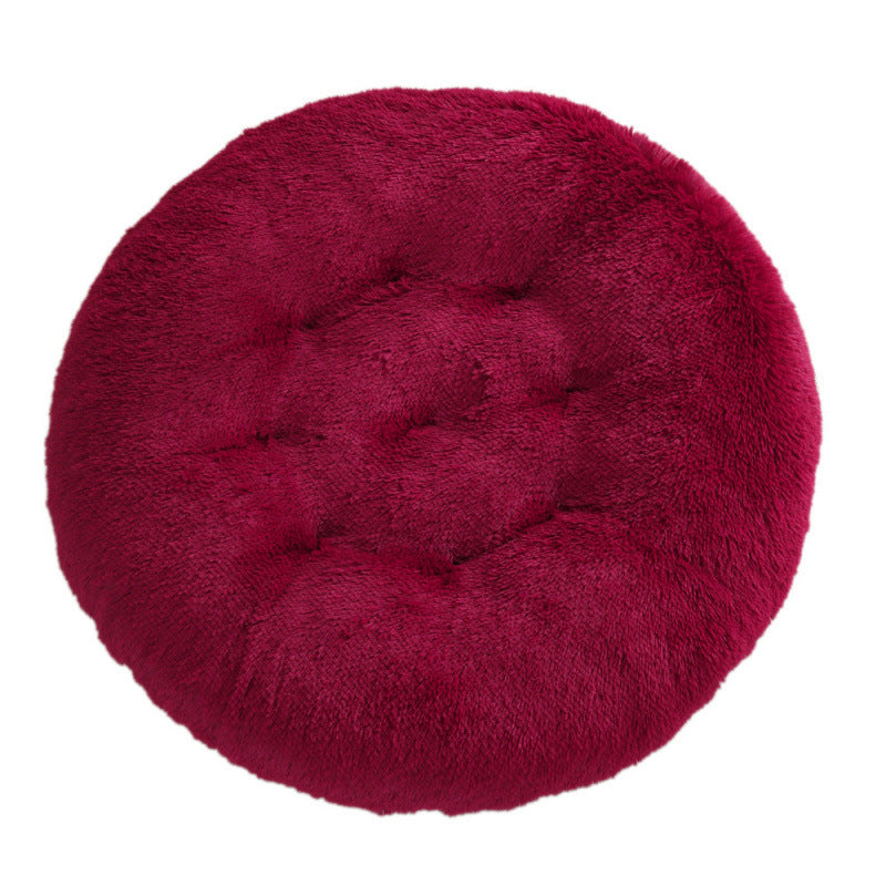 Round Plush Pet Bed Warm Comfortable Sleeping Mat