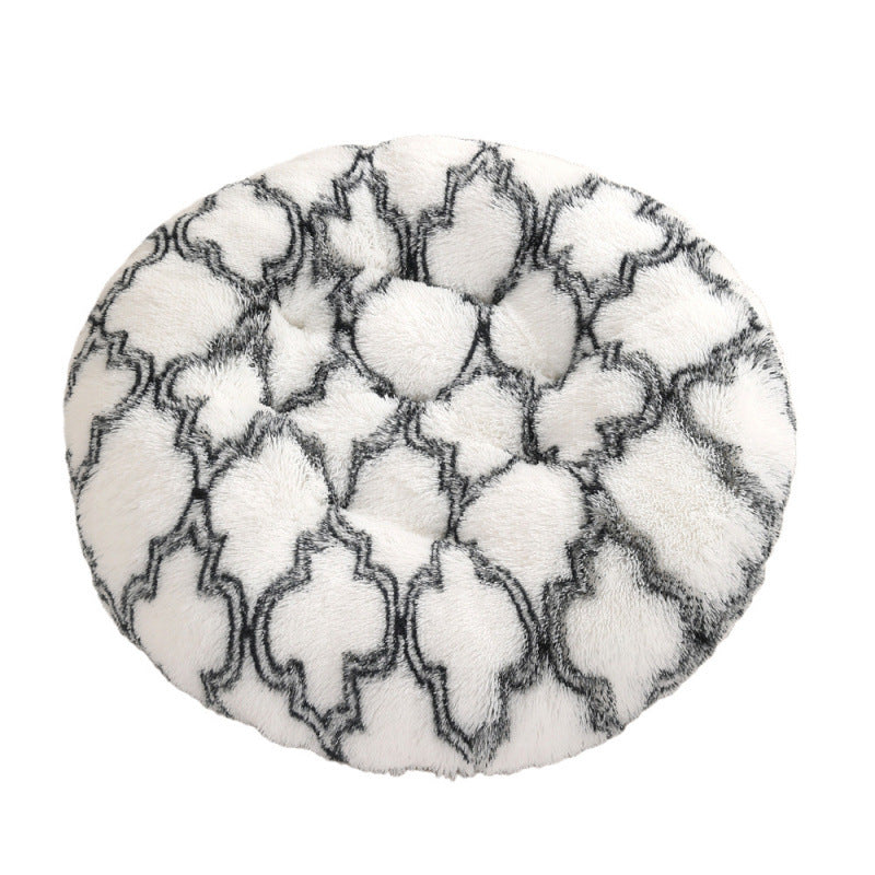 Round Plush Pet Bed Warm Comfortable Sleeping Mat