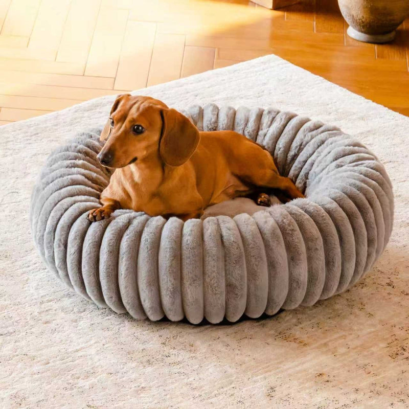 High-Grammage Plush Round Pet Bed Warm Winter Nest