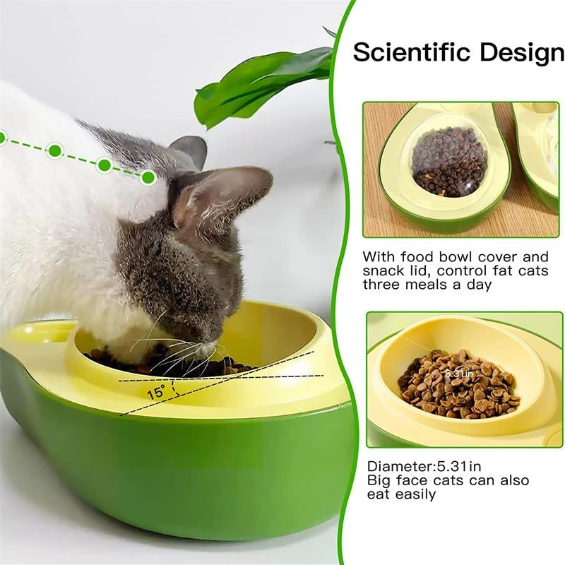Automatic Avocado-Shaped Pet Water Feeder Slow Feeding Bowl