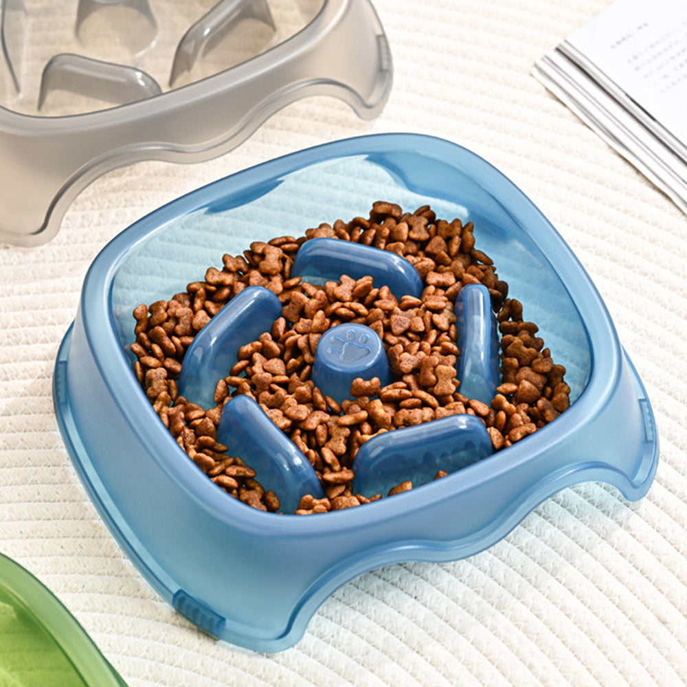 Pet Slow Anti-Choking Water Feeder Bowl Plastic Feeding Plate