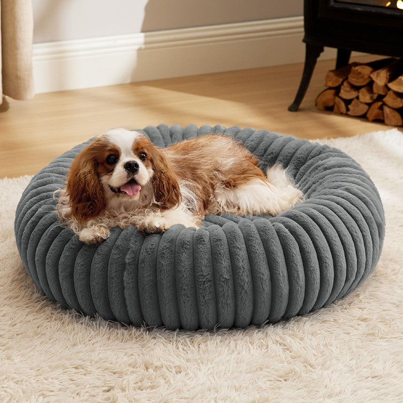 High-Grammage Plush Round Pet Bed Warm Winter Nest