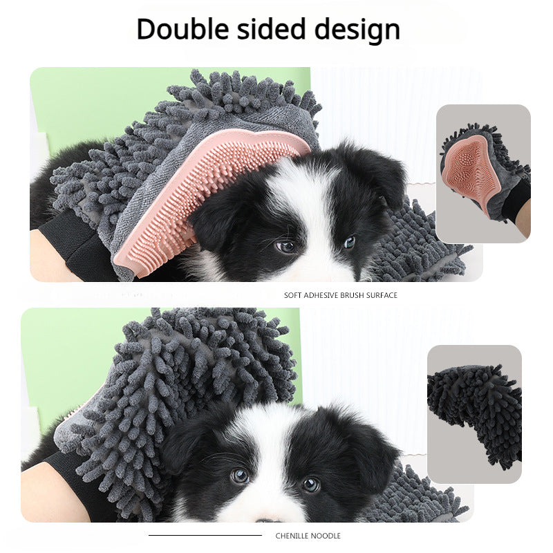Pet 2-in-1 Bathing Grooming Glove Brush Massage Tool
