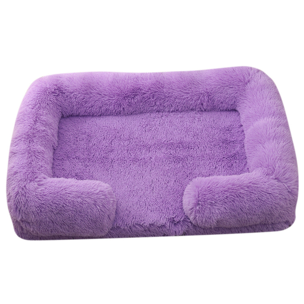 Plush Round Pet Bed Warm Winter Sleeping Mat